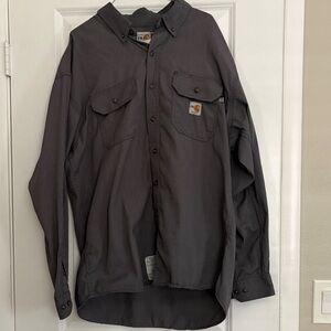 Carhartt fire rated Dark Charcoal Button-Front Work Shirt